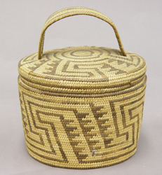 round basket with lid and handle