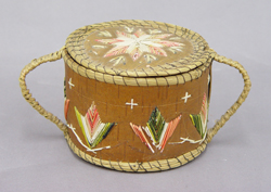 round container with lid and handles